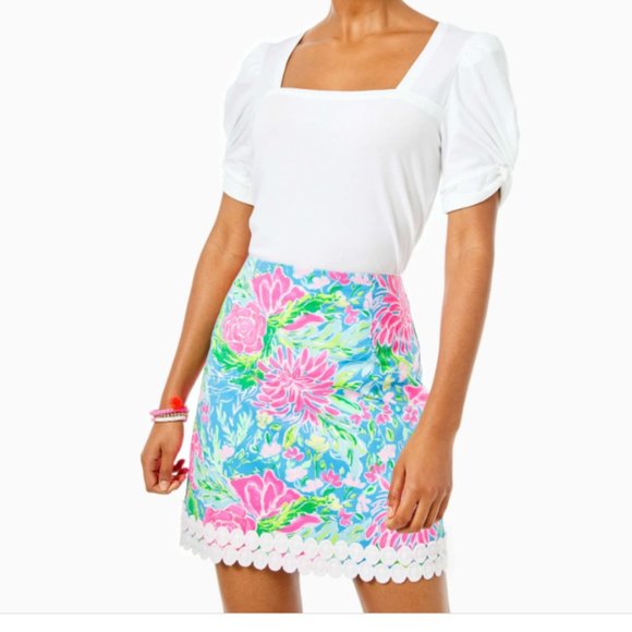 NWT Lilly Pulitzer Floral Izzy Skirt Size 00 - Picture 8 of 12
